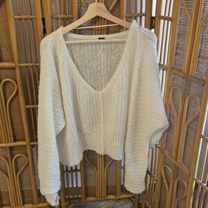 Free People Cozy Crean Alpaca Knit Sweater